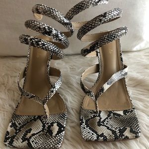Python wrap sandals (Bottega dupe)